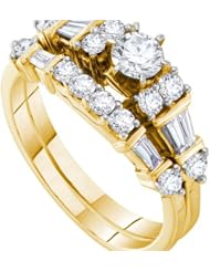 1.0CT DIAMOND 0.30CT CENTER ROUND BRIDAL SET