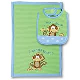 Stephen Joseph Bib/Burp Cloth Set: Monkey