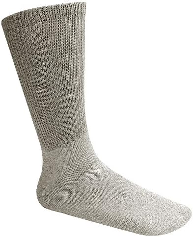 Falari Diabetic Socks Men Unisex Size 9-11 Grey 6 Pairs
