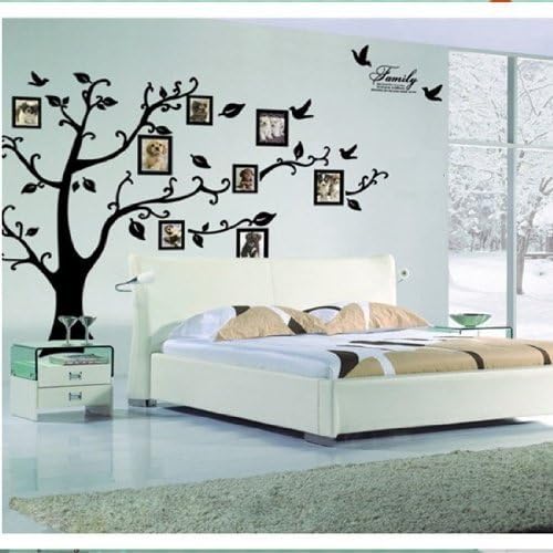 Rainbow Fox Photo Frame Tree Wall Stickers Removable Wall Decor Decal Stickers for livingroom/Gallery/Family/Office/Study Rooms d¨¦cor (Black-Right)