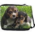 Rikki Knighttm Beagle Puppies Dog Design Messenger Bag - Book Bag - Unisex - 