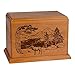 Wood Cremation Urn - Mahogany Elk
