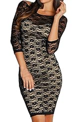 Backless Lace Checkered Print Spring Winter Polyester/Spandex Cocktail  Dress