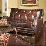 Biltmore Button Tufted Leather Loveseat By Coaster Furniture With Silver Shipping