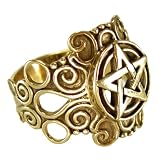 Large Bronze Ornate Pentacle pentagram Ring Pagan Wiccan Jewelry (sz 4-15)