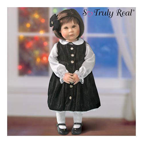 Ivy Lifelike Little Girl Christmas Holiday Doll With Accessories by The Ashton-Drake Galleries