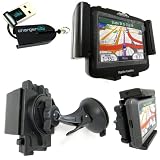 Magellan Roadmate 5045 3065 3055 3045-LM 3045-MU 3045 2045 2036-MU 2036 2035 GPS Dashboard/Windshield Mount Kit by ChargerCity w/360° Viewing GPS Holder Cradle, Suction Cup Mount, Dashboard Disk & Micro SD USB Card Reader (ChargerCity® Manufacture Replacement Warranty)