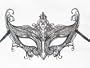 Black Metal Venetian Cat Mask/Swarovski Crystals