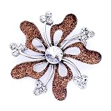 Pugster Elegant Brown Flower Brooch