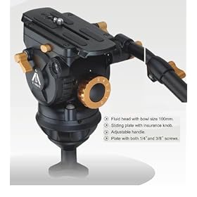 E-Image EH80 Video Photo Studio Tripod Fluid Drag Head (Black)