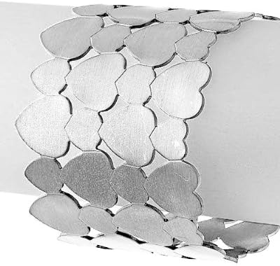 Handmade Linked Silver-plated Cuff Bracelet,'Warm Heart'