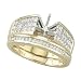 14K Yellow Gold 1.12 ct. Princess Cut Diamond Semi Mount Engagement Set