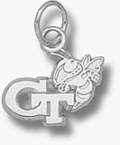 Georgia Tech Yellow Jackets 3/8 GT Buzz Charm - Sterling Silver Jewelry
