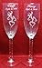 2 Personalized Etched Buck and Doe deer Heart Toasting Champagne Wedding Flutes glasses