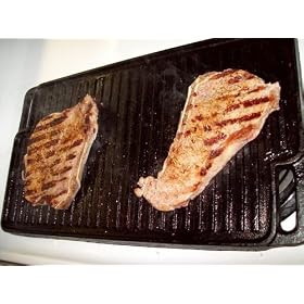 Buy Basic Essential Cast Iron 18-Inch by 10-Inch Double Reversible Grill Griddle