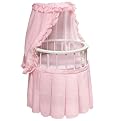 Badger Basket RoundDoll Crib-Pink Gingham Bedding