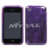 MyBat Apple iPhone 3G Purple Butterfly Flower Plexi Hard Silicone Skin Mobi ....