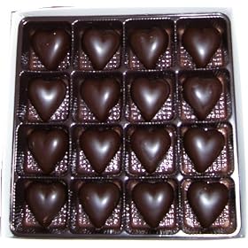 Dark Chocolate Marzipan Hearts - 16 pcs