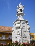 J.B. Maine Royt Historic Monument, Plaza De La Aduana, Cartagena, Bolivar State, Colombia Photographic Poster Print by Richard Cummins, 18x24