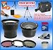 3x Telephoto & 0.42X Wide Angle Macro Lens 4GB & Reader PRO Accessory Kit for Canon Powershot A650 IS