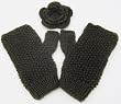 Handmade Artisan Alpaca Blend Fingerless Gloves - Dark Espresso Brown (100% knitted by hand)(One-of-a-kind)