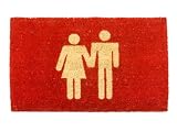 Kitchen & Housewares : Present Time Door mat Man Woman red