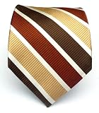 100% Silk Woven Brown and Taupe Striped Tie