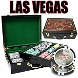 500 Las Vegas Poker Chip Set with High Gloss Wooden Case