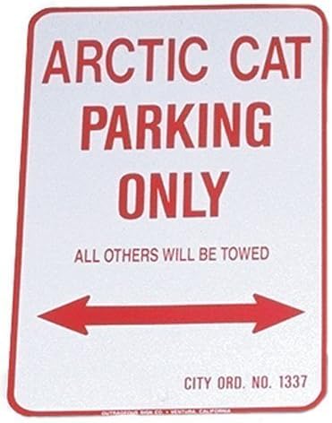 ARCTIC CAT PARKING ONLY - ALUMINUM SIGN 12 X 18, Manufacturer: VOSS SIGNS, Manufacturer Part Number: 1218ACP-AD, Stock Photo - Actual parts may vary. by VOSS SIGNS