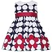 Rare Editions Baby/Infant Girls 12M-24M NAVY-BLUE WHITE POLKA DOT FLORAL BORDER Special Occasion Flower Girl Birthday Party Dress-18M RRE-36091E-E136091