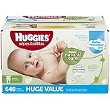 HUGGIES Natural Care Unscented Baby Refill Wipes, 648 Count