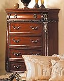 IMAGE OF Storage Chest with Leaves Design Cherry Finish
