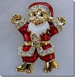 Jewelled Happy Santa Pin B3K62