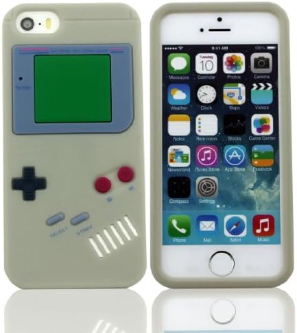 LETOiNG-5GJ#03 Silicone Gameboy Design Case / Skin / Cover for iPhone 5/5S-Gray Color