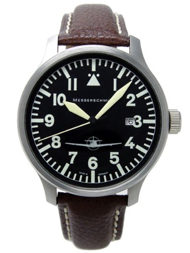 Messerschmitt Fliegeruhr Watch with Aviator Leather Strap ME108-42B
