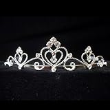Rhinestone Heart Twist Communion Flower Girl Tiara Veil Headpiece