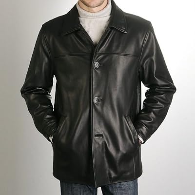 BGSD Men's New Zealand Lambskin Leather Car Coat - Regular, Tall, Big, Big & Tall