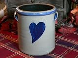 Heart Stoneware Crock by Rowe Pottery, 2 gallon crock
