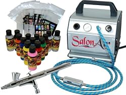 NAIL ART PAINT STENCIL AIRBRUSH "Salon Air" Compressor