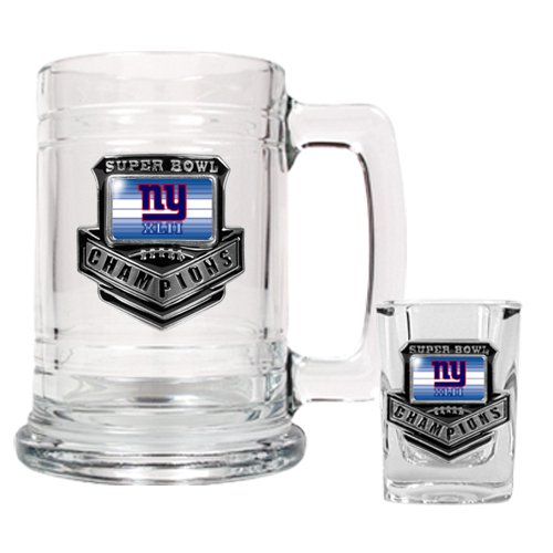 Buy New York Giants Super Bowl XLII Champions Shot Glass and Mug Set by Great American Products