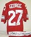 Eddie George Ohio State Buckeyes NCAA Hand Signed Authentic Style Red Jersey with 95 HT Inscription