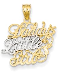 14k and Rhodium Daddys Little Girl Pendant