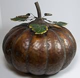 New 15 Weathered Brown Metal Tin Pumpkin Fall Halloween Thanksgiving Decor