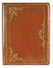 Luigi Gold Embossed Genuine Italian Leather Portfolio, Lined Pages, 9.5"x12", Gift Boxed, Havana