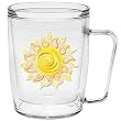 Swirls Sun 18 oz Insulated Coffee Mug, Clear
