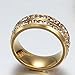 Mens Womens 8MM Titanium Stainless Steel High Polished 18K Gold Plated Channel Set Cubic Zirconia CZ Promise Engagement Band Unisex Gold Wedding Ring Comfort Fit, Size 10