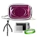 HP PB360 Touch Screen Camera Accessories Kit: Purple Protective Hard HP Camera Case + HP Camera Tripod with Flexible Grip Legs + Universal HP Digital Camera Screen Protector + Live * Laugh * Love VG Wrist Band!!!