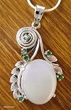 Moonstone and emerald necklace, 'Enchanted Moon'