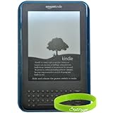 CrazyOnDigital Kindle 3 -Blue Loops TPU Case and Free Wristband