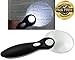 MagniPros 3X Ultra Bright LED Handheld Magnifying Glass with 5X Spot Lens for Detaails- Large Rimless Viewing Area and Stratch Resistant Design Ideal for Reading Small Prints & Low Vision